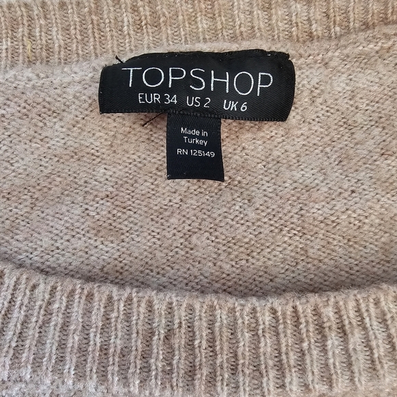 Topshop Soft Knit Cowl Neck Dusty Pink Blush Sweater - Picture 2 of 10